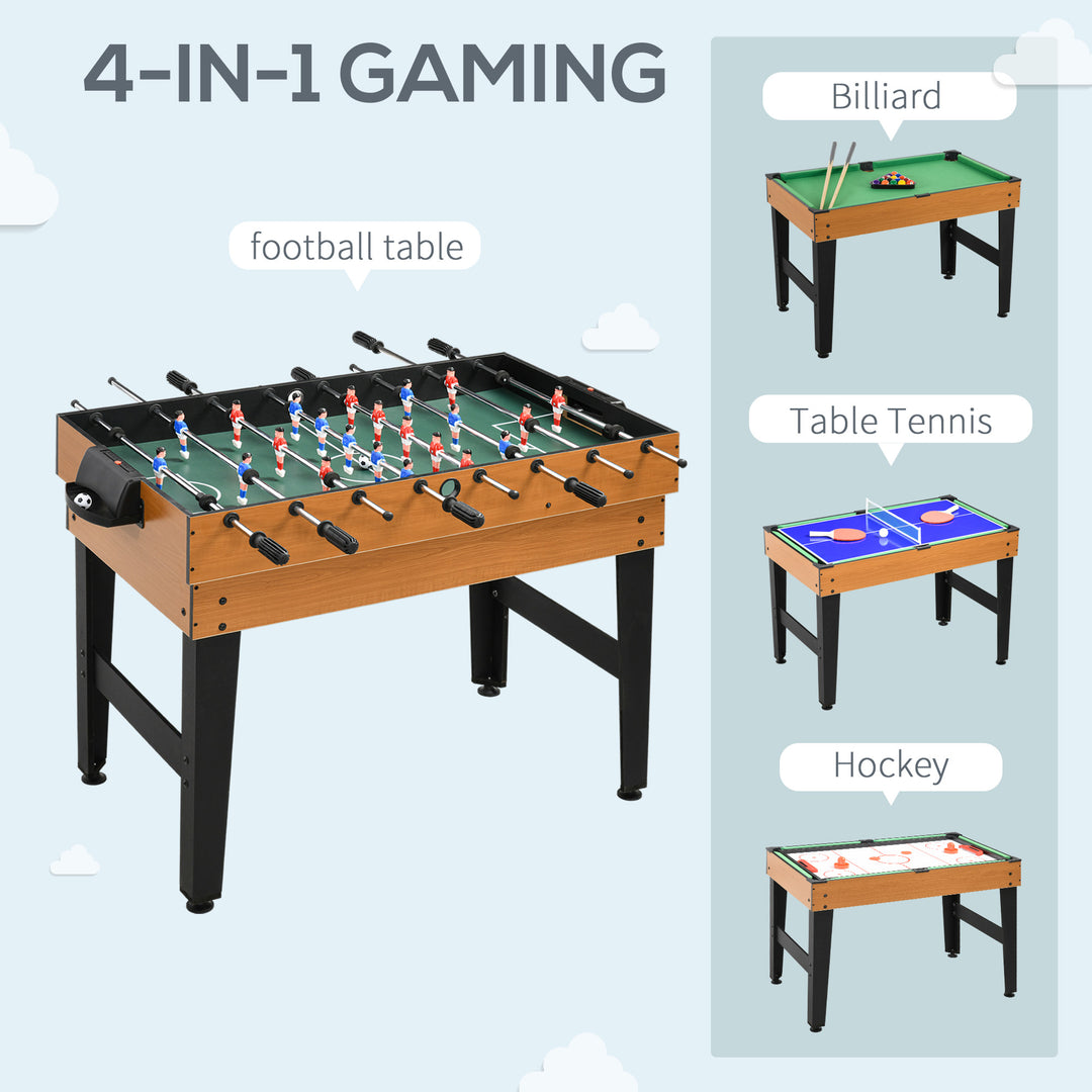 Soozier 43'' 4-in-1 Multi-Gaming Table, Tabletop Billiards Hockey Table Tennis Foosball Game, Easy Set up for Whole Family
