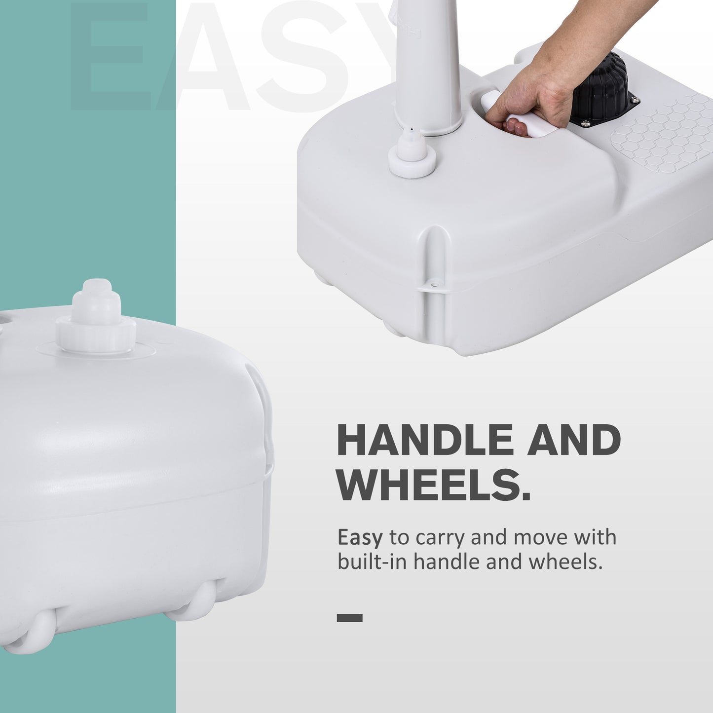 kleankin Portable Camping Sink Hand Wash Station with 17L Water Tank, Soap Dispenser and Towel Holder, for Outdoor Events