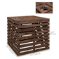 Outsunny 2-in-1 Outdoor Umbrella Base Storage Box Wooden Patio Side Table, Brown