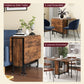 HOMCOM Folding Dining Table, Extendable Kitchen Table for Small Spaces with Storage Shelf and 6 Wheels, Rustic Brown