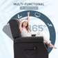 HOMCOM Massage Recliner Chair for Living Room, Push Back Recliner Sofa, Suede Wingback Reclining Chair with Extendable Footrest, Wood Legs, Remote Control, Side Pockets, Black