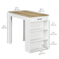 HOMCOM Bar Table with Drawer and 3 Storage Shelves, Bar Height Table, High Top Pub Table for Home Bar, Kitchen, Grey