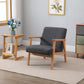 HOMCOM Mid-Century Modern Accent Chair Retro Fabric Armchair Wooden Arm Upholstered Lounge Chair for Living Room Floral