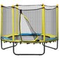 Qaba 4.6FT Trampoline for Kids with Enclosure Net for Ages 3-10, Indoor Outdoor Use, Black