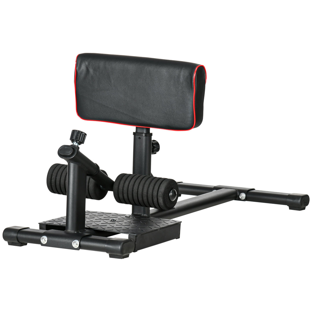 Soozier Sissy Squat Machine, Leg Workout Equipment with Adjustable Pad, Rollers and Non-slip Foot Plate for Home Gym Fitness