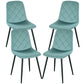 HOMCOM Dining Chairs Set of 4, Upholstered Dining Room Chairs with Steel Legs, Modern Kitchen Chair for Dining Room, Grey