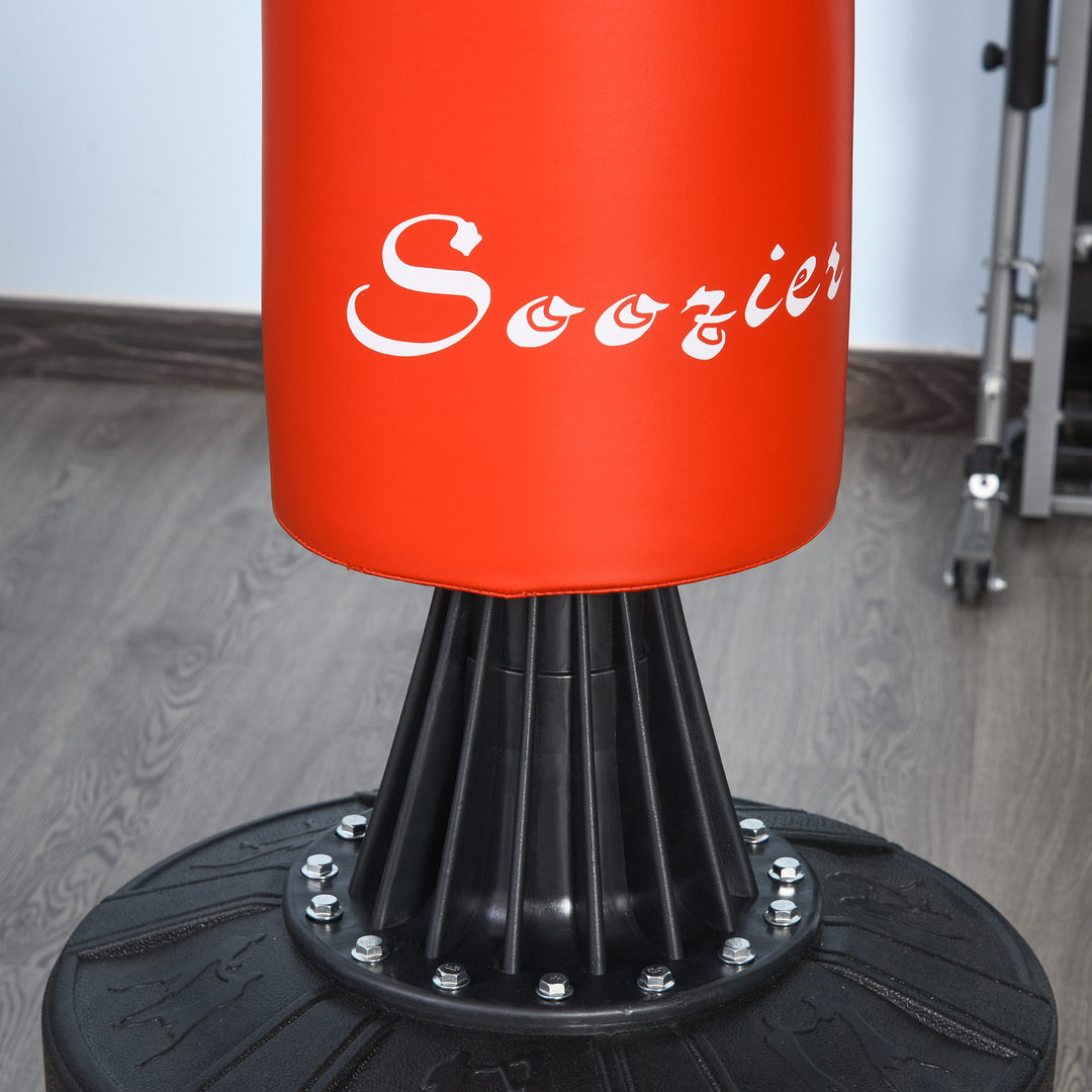 Soozier Freestanding Boxing Punch Bag Stand with 360° Rotating Flexible Arm, Speed Ball, Waterable & Sandable Base, Height Adjustable Boxing Training Equipment for Adults