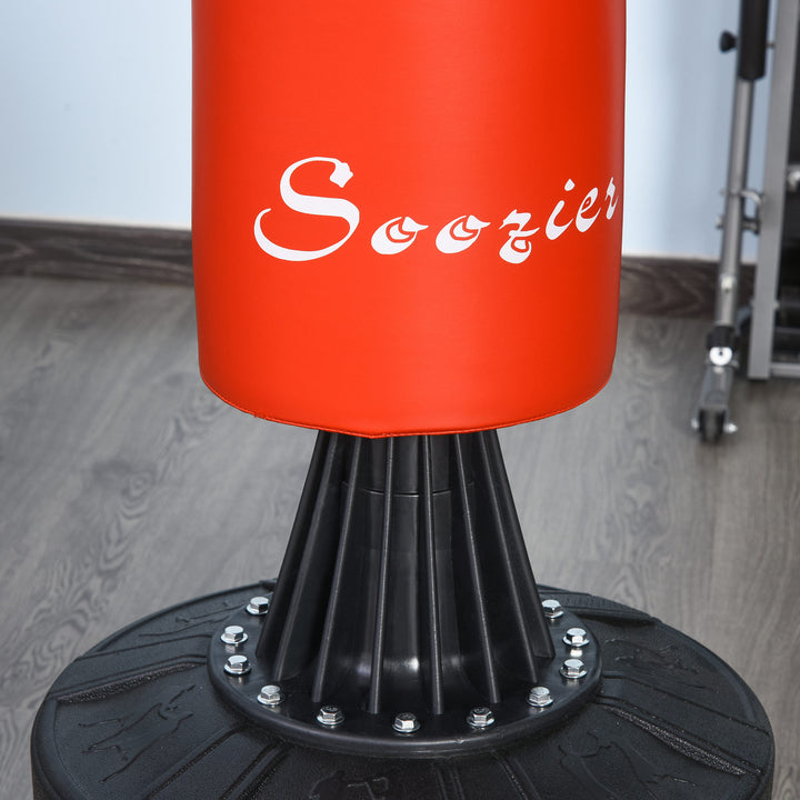 Soozier Freestanding Boxing Punch Bag Stand with 360° Rotating Flexible Arm, Speed Ball, Waterable & Sandable Base, Height Adjustable Boxing Training Equipment for Adults