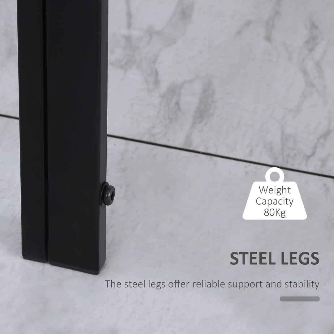 HOMCOM Rectangular Kitchen Table for 4 People, Dining Table with Tabletop Tempered Glass for Dining Room, Living Room, Black