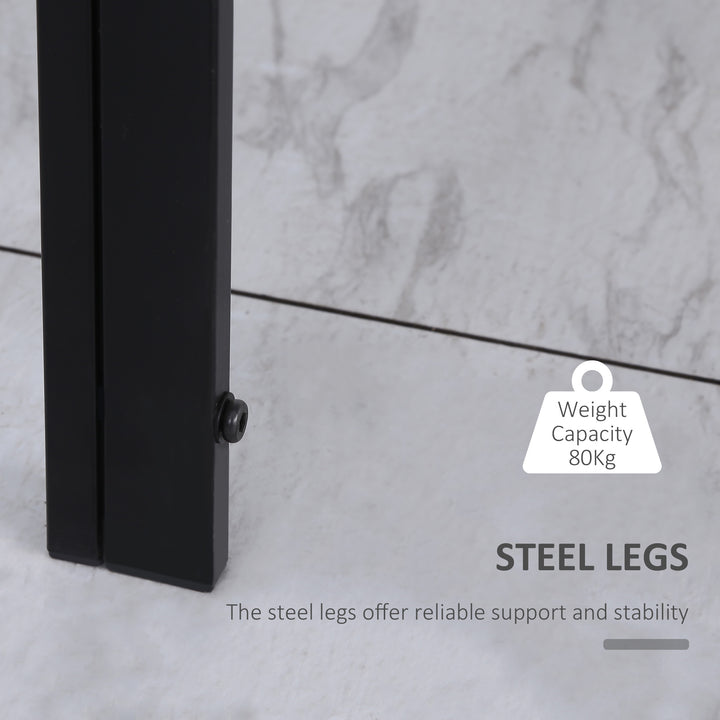 HOMCOM Rectangular Kitchen Table for 4 People, Dining Table with Tabletop Tempered Glass for Dining Room, Living Room, Black