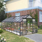 Outsunny 20' x 8' Aluminum Polycarbonate Greenhouse Walk-in Garden Greenhouse Kit with Adjustable Roof Vent, Rain Gutter and Sliding Door for Winter, Black