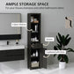 HOMCOM Tall Wooden Bathroom Cabinet Storage Organizer Kitchen Bedroom Decorative