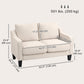 HOMCOM Loveseat Sofa, Modern Couch with Pocket Spring, Linen Upholstered, Thick Padded, Charcoal Grey