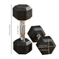 Soozier Rubber Dumbbells Weight Set, Total 30lbs(15lbs Each) Dumbbell Hand Weight for Body Fitness Training for Home Office Gym, Black