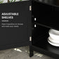 HOMCOM Wooden Console Table with Open Shelf and 2 layers Cabinet  Kitchen Furniture