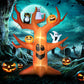 HOMCOM Inflatable Halloween Decoration Haunted Tree with Owl/Ghost/Pumpkins, Blow-Up Outdoor LED Display for Lawn, Garden, Party