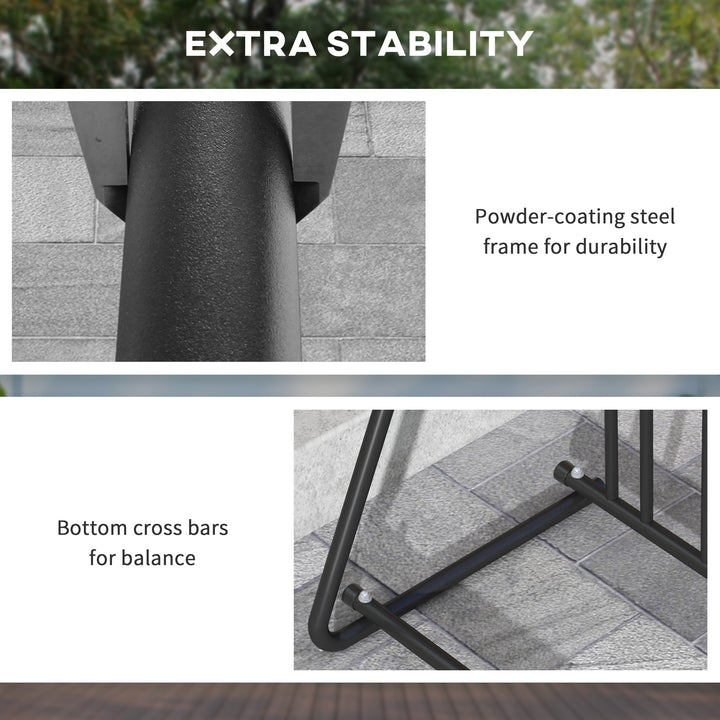 Soozier All-Steel Bike Rack, 45" Bike Stand, 3-Bike Capacity, Single-Side, for Garages Streets Yards Schools