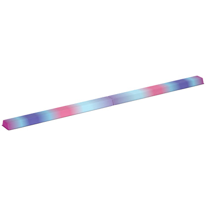 Soozier 7.7ft Folding Balance Beam, Gymnastics Equipment with Anti-Slip Bottom for Kids Home Training, Multicolour