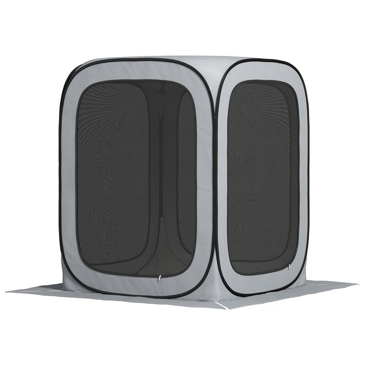 Outsunny 6 x 6ft Pop Up Screen Tent, UPF50+ Portable Camping Gazebo Screen House with Carry Bag, Light Grey