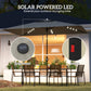 Outsunny 6' x 10' Patio Umbrella with 22 LED Solar Lights and Tilt, Rectangular Outdoor Table Umbrella with Crank, Beige