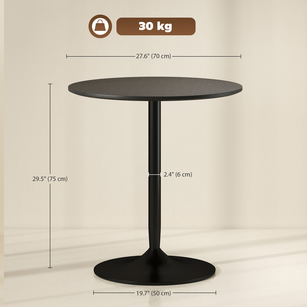 HOMCOM 27.6" Round Kitchen Table for 2, Modern Small Dining Table with Wood Veneer, Steel Base for Dining Room, Natural