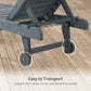 Outsunny Adjustable Lounge Chair, Outdoor Patio Chaise Recliner with Pull-out Tray and 2 Wheels