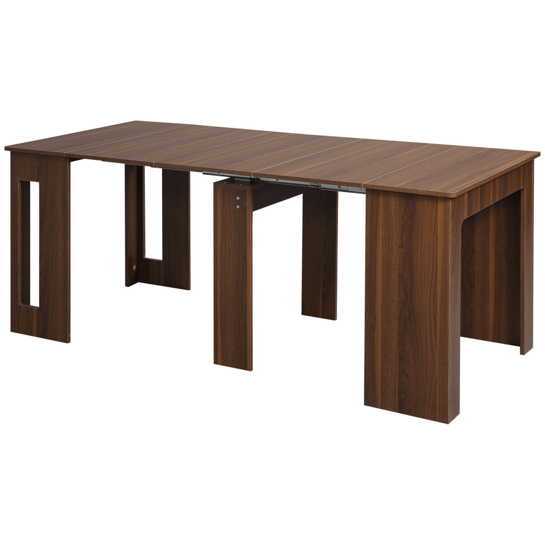 HOMCOM Extendable Dining Table, Expandable Kitchen Table for Small Spaces, Seats up to 6 People, Dark Brown