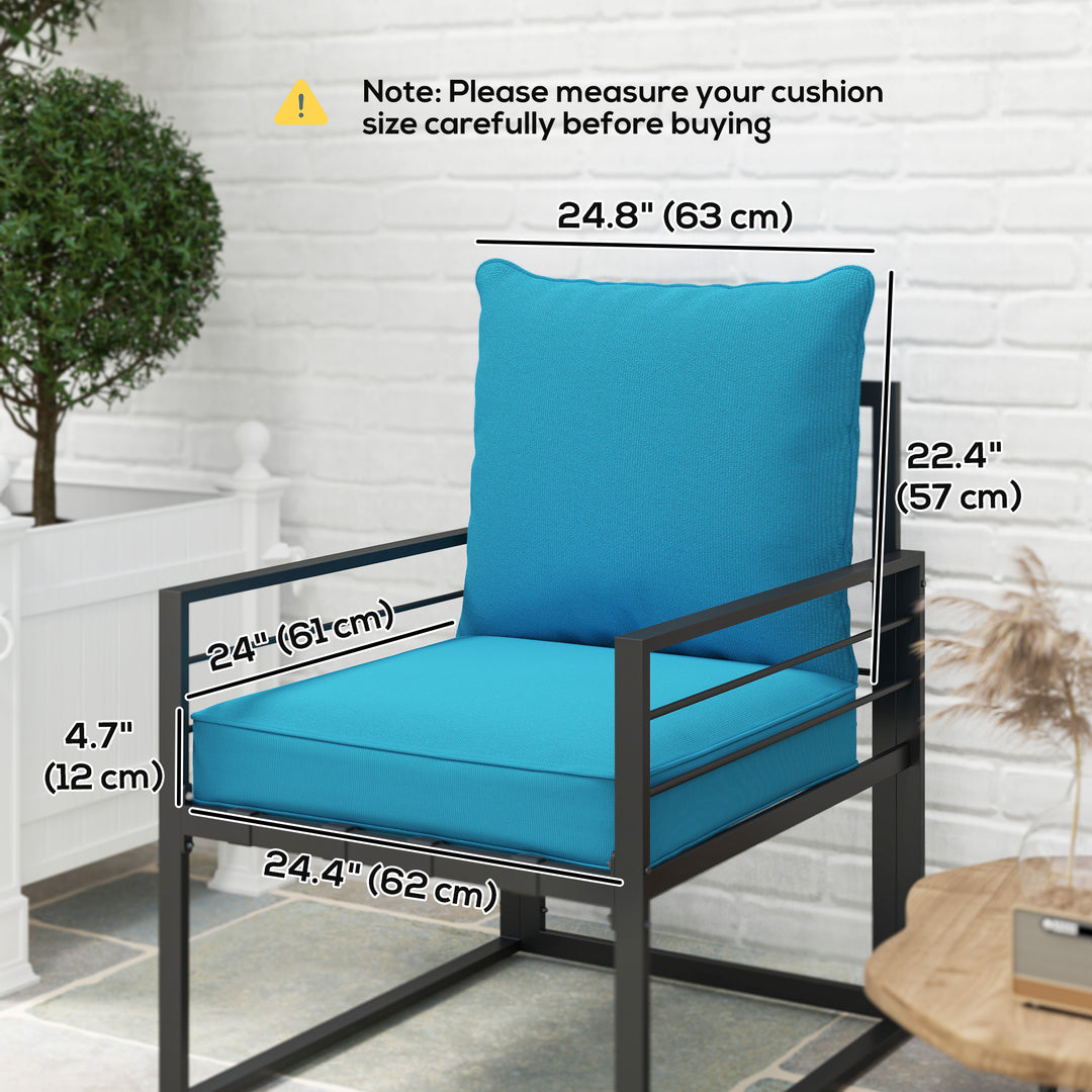 Outsunny Patio Chair Cushions, Thick Deep Seat Outdoor Seat Cushion with Back Cushion, Beige