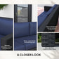 Outsunny 3-Seater Outdoor Sofa with Cushions, PE Rattan Conversation Patio Couch with Pillows for Garden, Poolside, Blue