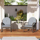 Outsunny 2 Pieces Wicker Rocking Patio Chairs, Indoor Outdoor Rocking Chair Set with Cushions and Armrests for Porch, Grey
