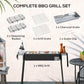 Outsunny Portable BBQ Grill, Charcoal Grill with Side Seasoning Baskets, Hooks and Nets for Outdoor, Picnic, Camping, Dark Green