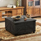 HOMCOM Coffee Table with Lift Top, 32" Farmhouse Center Table with Hidden Compartment for Living Room, Antique White