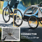 Aosom 2 Seat Bike Trailer for Kids 2-in-1 Double Baby Jogging Stroller with Handbrake, Rubber Wheels, 5 Point Harness, Waterproof Cover, Storage Bag, Reflectors, Yellow