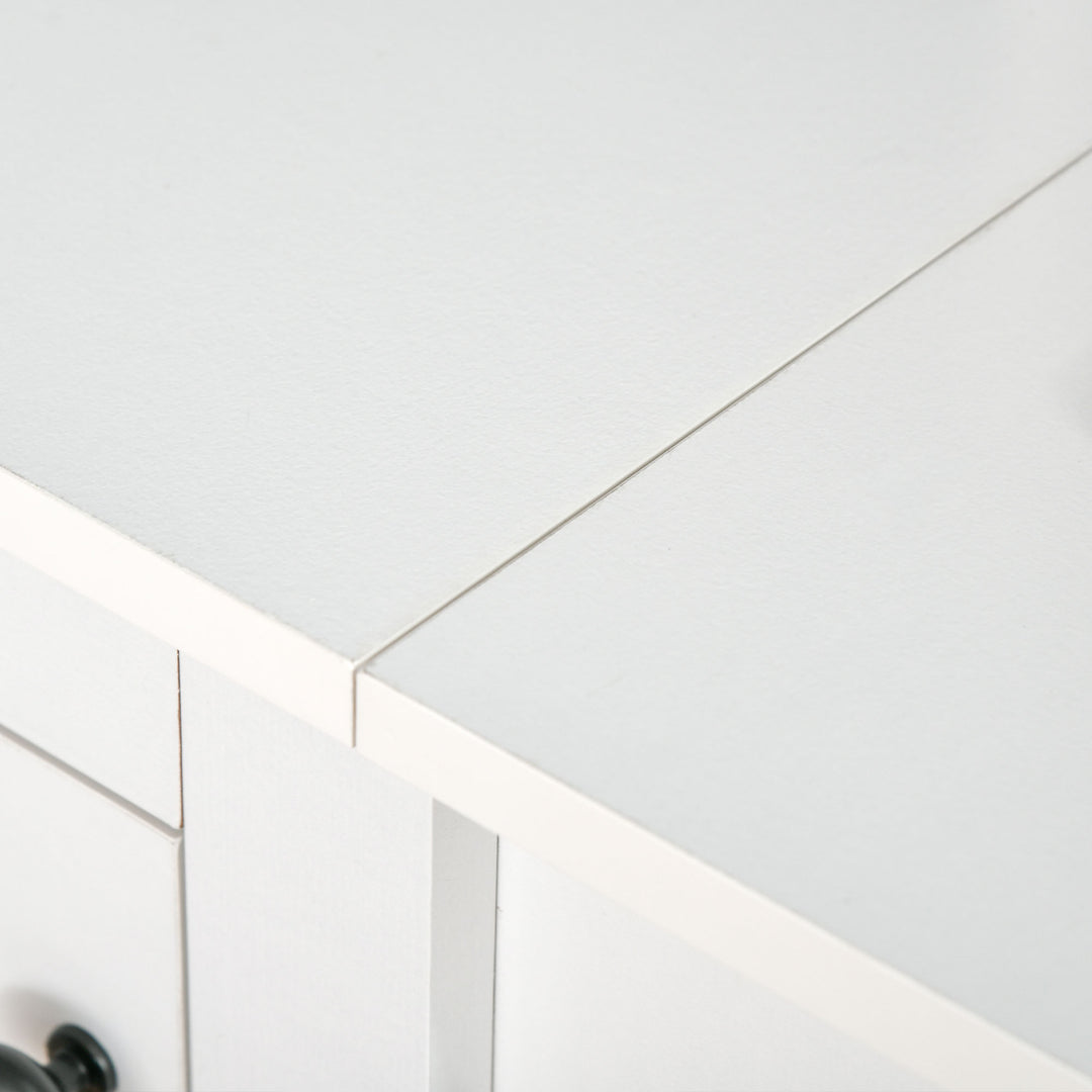 HOMCOM Computer Desk with Storage, 47 Inch Farmhouse Home Office Desk with Open Shelves and 2-Tier Cabinet, White