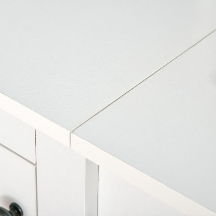 HOMCOM Computer Desk with Storage, 47 Inch Farmhouse Home Office Desk with Open Shelves and 2-Tier Cabinet, White