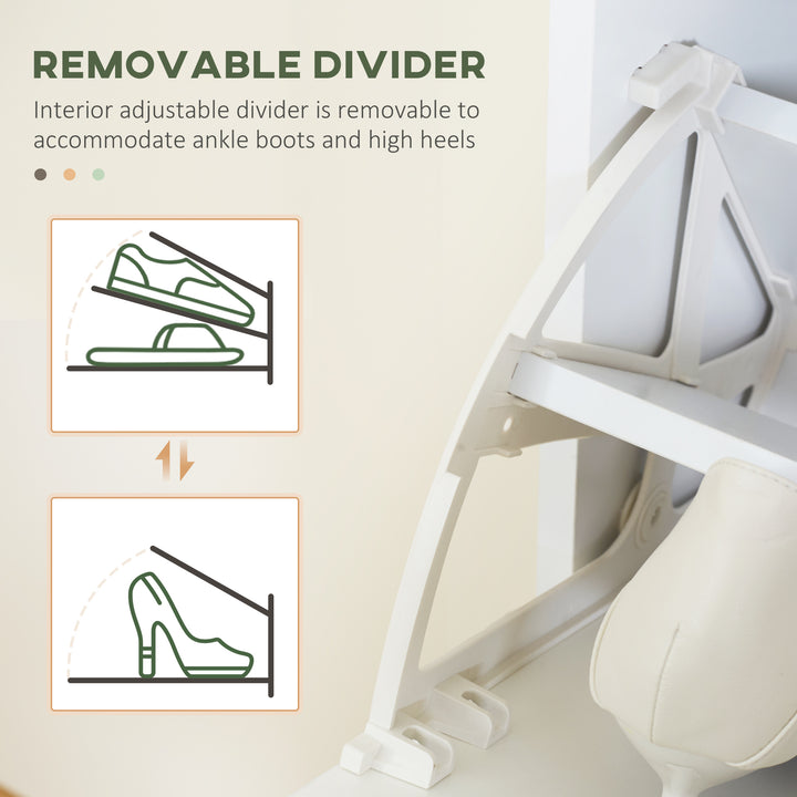 HOMCOM Slim Shoe Storage with 3 Flip Drawers and Adjustable Shelves Shoe Cabinet Organizer for 15 Pair, High Gloss White