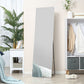 HOMCOM 63"x18" Full Length Mirror, Floor Standing, Wall-Mounted or Leaning Against Wall Tall Mirror w/Support Frame, Rectangular Full Body Mirror for Bedroom, Living Room, Silver