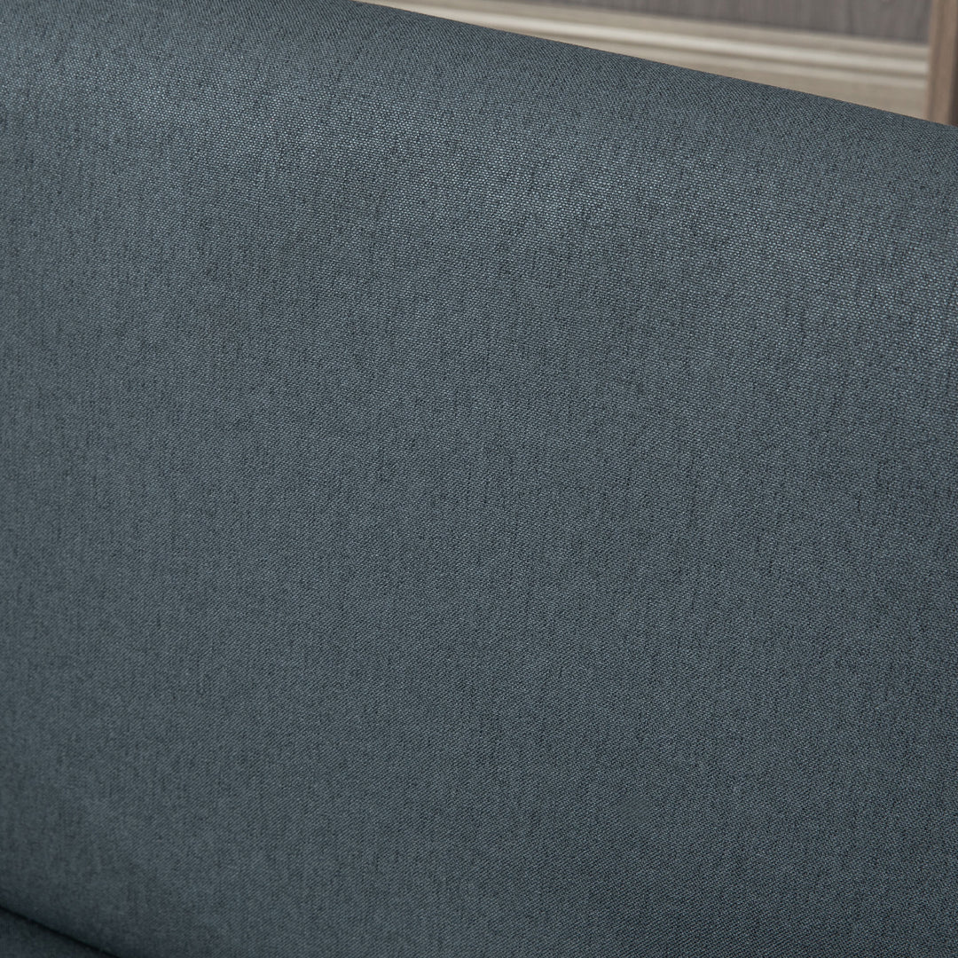 HOMCOM Modern Accent Chairs with Cushioned Seat, Upholstered Linen-Feel Armchair for Bedroom, Living Room, Dark Gray