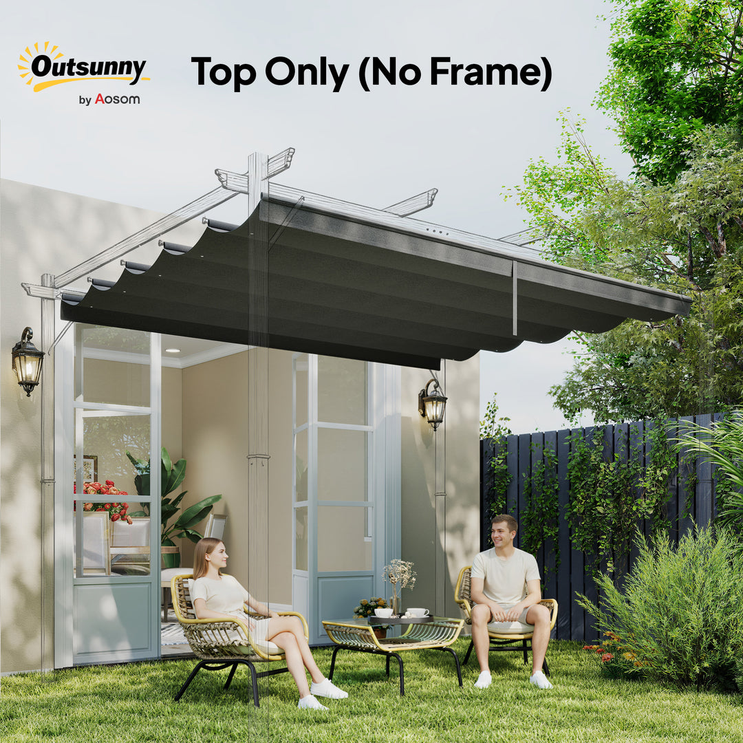 Outsunny 8.2' x 8.4' Retractable Pergola Canopy Replacement, Fit 10' x 10' Frame, Pergola Cover Replacement Top Only, Cream White