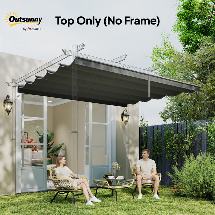 Outsunny 8.2' x 8.4' Retractable Pergola Canopy Replacement, Fit 10' x 10' Frame, Pergola Cover Replacement Top Only, Cream White