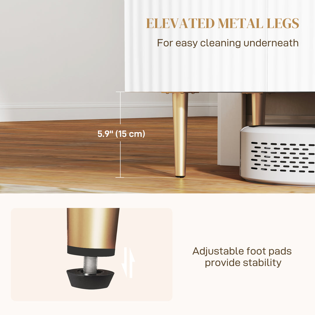 HOMCOM Modern Kitchen Storage Cabinet, Sideboard Buffet Cabinet with Adjustable Shelves for Kitchen Hallway, White