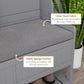 HOMCOM Coat Rack Shoe Bench, Hall Tree with Bench and Shoe Storage, Entryway Bench with 4 Hooks, 2 Drawers, 2 Shelves, Grey