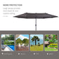 Outsunny 15' Double-Sided Patio Umbrella Parasol Sun Shelter Canopy Shade Grey