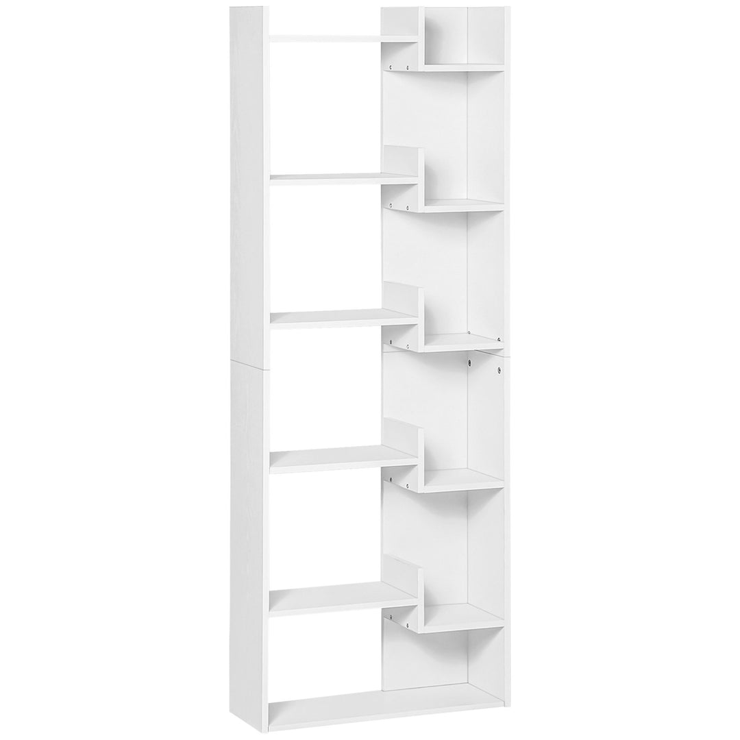 HOMCOM 6-Tier Tall Bookcase, Modern Storage Bookshelf, Display Shelves, Floor Standing Shelving, Display Rack for Living Room, Home Office, White