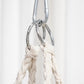 Outsunny Hanging Hammock Chair, Cotton Rope Porch Hammock Swing with Metal Frame and Cushion, Large Macrame Seat for Patio, Garden, Bedroom, Living Room,  Cream White