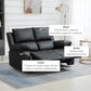 HOMCOM Double Reclining Loveseat, PU Leather Manual Recliner Sofa Chair with Pullback Control Footrest for Living Room, Black