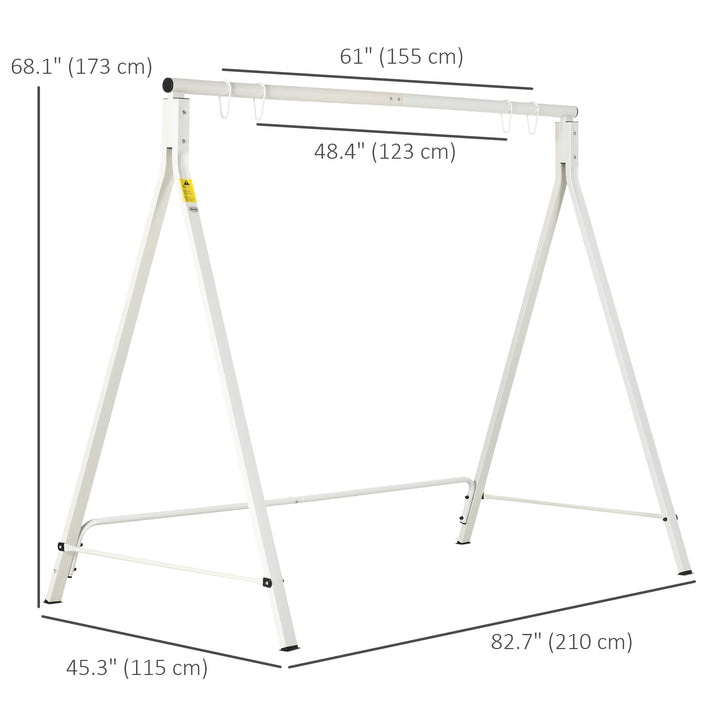 Outsunny Metal Swing Stand Swing Frame, Hanging Chair Stand Only, 528 LBS Weight Capacity, for Backyard, Patio, Lawn, White