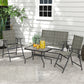Outsunny OutdoorÂ 4 Pieces Patio Furniture Set,Â Garden Set with Two Foldable Armchairs, a Loveseat &Â GlassÂ TopÂ Table, Mixed Brown