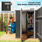 Outsunny 4' x 8' Outdoor Storage Shed Lean to Shed Outdoor Metal Tool Shed with Lockable Door and Air Vents, Dark Grey