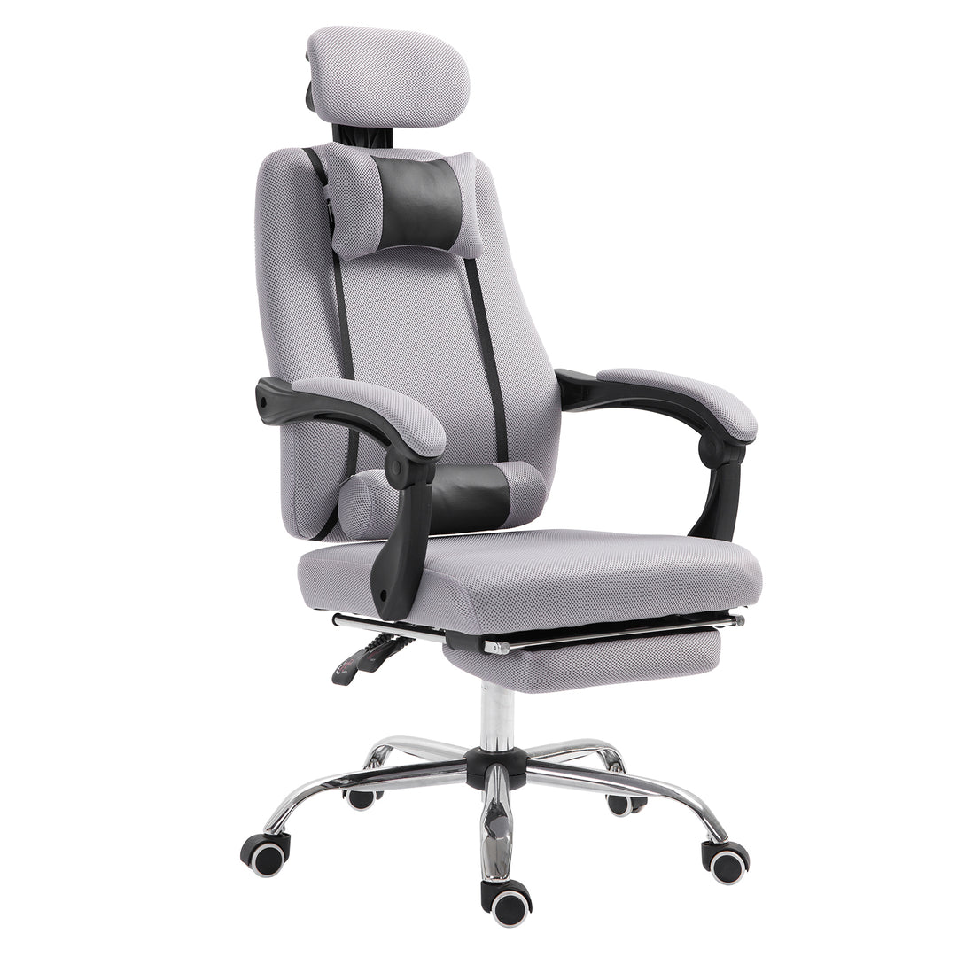 Vinsetto Ergonomic Executive High Back Office Chair with Footrest,Lumbar Support,Grey